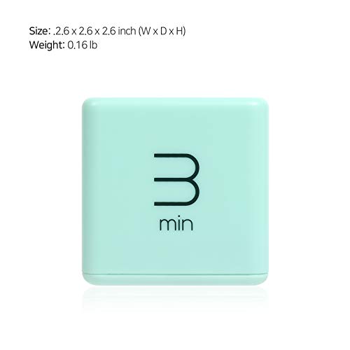 mooas Cube Timer (Mint), Flip Timer Productivity Timer, Time Management, Block Timer Kids Cube Timer Kitchen Timer Desk Timer for Studying Workout Classroom 1, 3, 5, 10 min Timer Setting - color: Mint