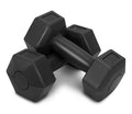 RBX Vinyl Coated Hand Weight Dumbbell Set - Hex Shaped, Roll Free for Body Building/Sculpting/Strength Training Exercise, (Set of 2) - color: Black, size: 2lb