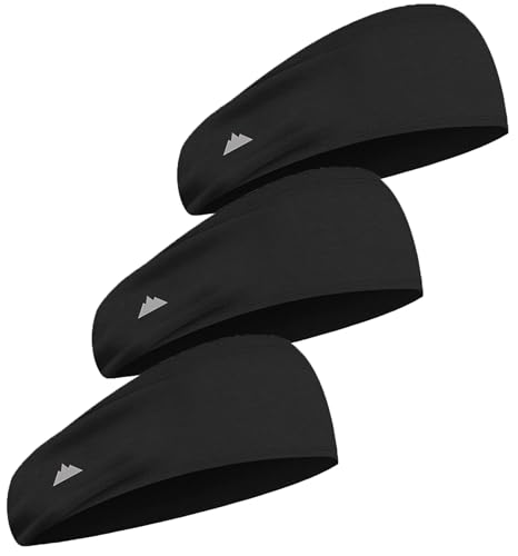 Tough Headwear Mens Headband | Sweat Headbands for Men Women Working Out Running Sports – Athletic Sweat Band Exercise - color: (3 pack) Black