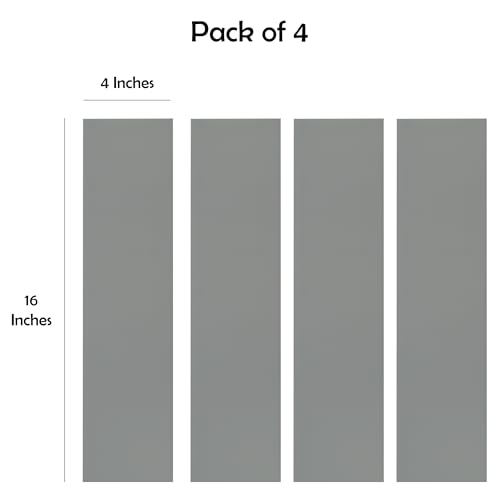 Rubber Bond Push Plates (4 Pack) 4" x 16" - Effortless Peel & Stick - Prevents Dents & Scratches - Self-Adhesive & Universal Fit (Grey) - color: Gray, size: Push Plate - 4 Pack - 4"x16"