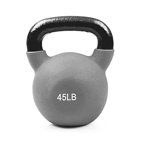 RitFit Neoprene Coated Kettlebell Weight Set, Solid Cast Iron - color: 25LB(Grey）