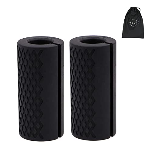 Barbell Grips - Thick Dumbbell Grips Arm Blaster Adapter with High-Density Silicone Rubber, Bar Grips for Weightlifting Muscle Growth Rapidly and Hands Stress Relieve - color: Black