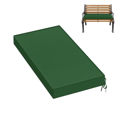 Premium Outdoor Bench Cushions for Patio Furniture 3.5inches Memory Foam Bench Cushion Waterproof Fade Resistant Porch Swing Cushions with Straps 36×18 Inch Green - color: Green, size: 36'' x 18'' x 3.5''