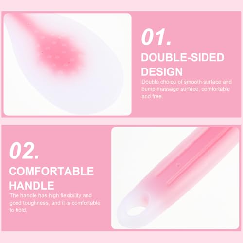 Silicone Health Massage Pat Palm Tapping Tool Red Extended Body Care Stick with Meridian Acupoint Chart for Muscle Relaxation and Relief