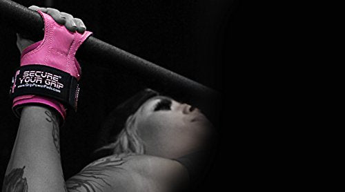 Cobra Grips Weight Lifting Gloves with Adjustable Neoprene Padded Wrist Wraps - Heavy Duty Alternative to Power Lifting Hooks for Deadlifts - color: FIT Pink Rubber, size: 4.25 - 7.0"