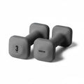 WeGym SafeGrip Square Dumbbells with Anti Slip Handles, Aesthetic Free Weights for Home Workouts, Stable Design Prevents Rolling during Floor Exercises - color: Slate, style: 3LB Pair
