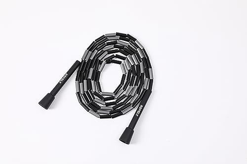 Jump Rope Kit for Beginners – 2-in-1 Segmented & Speed Rope with Resistance Band, Massage Ball & Grip Tape – Adjustable Skipping Rope Set for Women, Men & Kids - color: Black/Grey