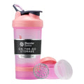 BlenderBottle Shaker Bottle with Pill Organizer and Storage for Protein Powder, Classic V2 ProStak System, 22-Ounce, Pink - color: Pink