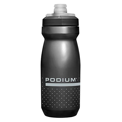 CamelBak Podium Bike Squeeze Water Bottle, High‑Flow Easy‑Squeeze Design for Cycling Performance, 21oz, Black - color: Black