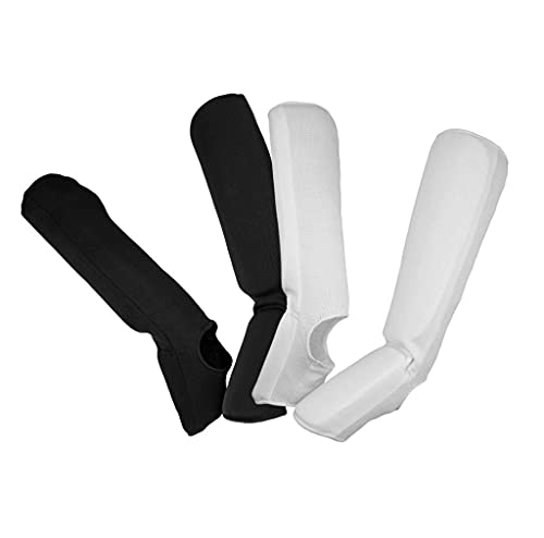 Ultimate - Cloth Shin Instep Guard for Karate TKD MMA Kickboxing Combat Training - color: Black, size: Small