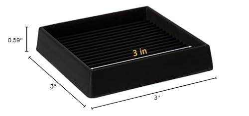3X3 Square Rubber Caster Cups, Non Slip Furniture Pads - 4 Pack | Anti-Slip Furniture Gripper, Anti Skid Furnitures Feet, Anti Slide Floor Protector for Bed Couch Stoppers, Black - size: 3" x 3"-Black