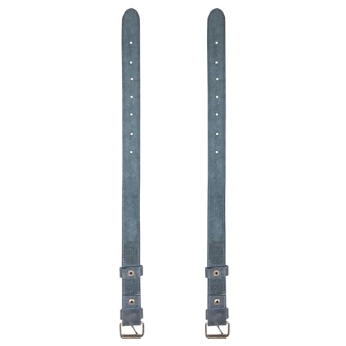 Hide & Drink, Set of 2 Rustic Bicycle Ankle Bands, Brass Metal Buckle, Adjustable Straps for Legs, Classic Vintage Gifts for Cyclists, Full Grain Leather, Handmade - color: Slate Blue