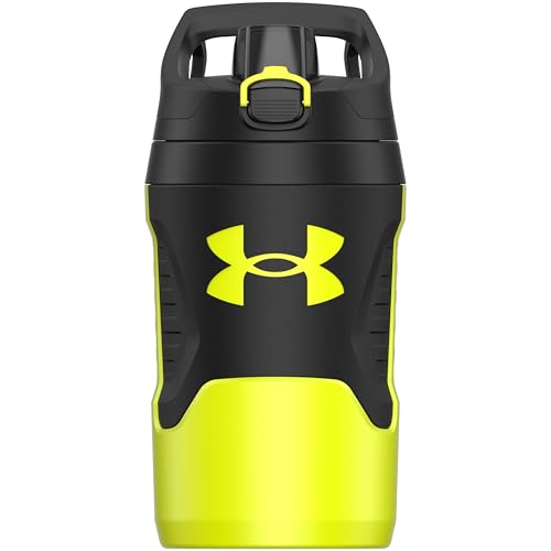 Under Armour 32 oz Insulated Water Bottles - Sports Water Jug with Fence Hook, Leak Resistant for Baseball, Football & More, 32 oz Insulated, Hi Vis Yellow/Black - color: Hi Vis Yellow/Black, size: 32 Ounces