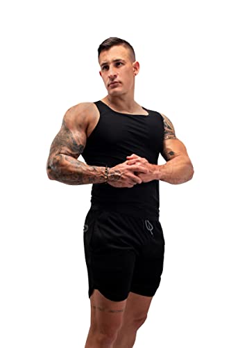 FUXERT Men's Sauna Vest Workout Sweat Tank Top Waist Trainer for Men Compression Sweat Enhancing Vest - color: Solid Black, size: 2X-Large/3X-Large
