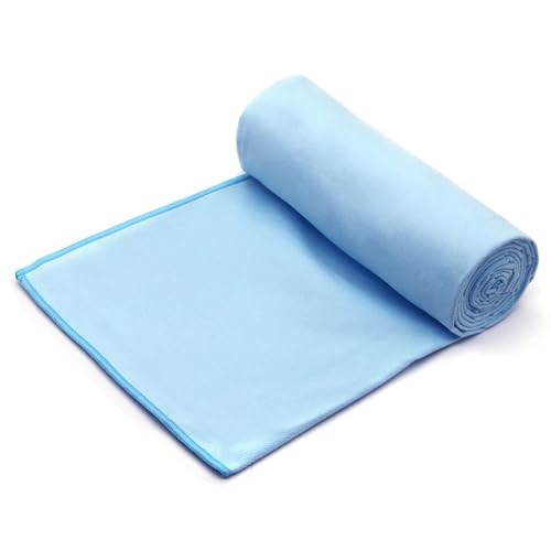 Eunzel 2 Pack Hot Yoga Towel Non Slip Yoga Mat Towel Non-Slip Sweat Absorbent Microfiber Towel for Hot Yoga, Pilates and Workout 72" x 26.5", Blue - color: Z-blue(2 Pack )