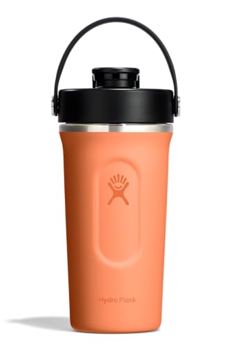 Hydro Flask Shaker Bottle – Insulated Stainless Steel Gym Bottle for Pre Workout & Protein 24 Oz Nectar Orange - color: Nectar