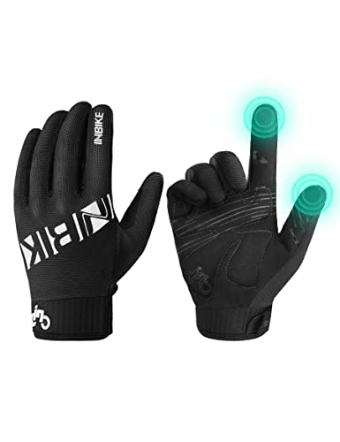 INBIKE Cycling Gloves for Men/Women Bike Gloves with Touchscreen-Padded Anti-Slip Mountain Biking MTB Bicycle Gloves for Cycling/Workout/Gym/Outdoor - color: Black, size: Large