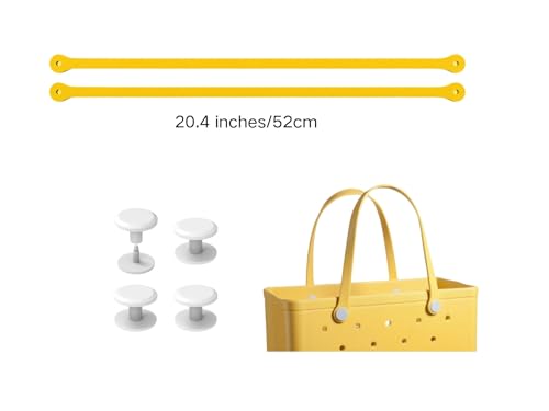 Replacement Straps for S/M Rubber Beach Bag, Replacement Handles with 4 Snaps, EVA Bag Strap Replacement - color: Yellow