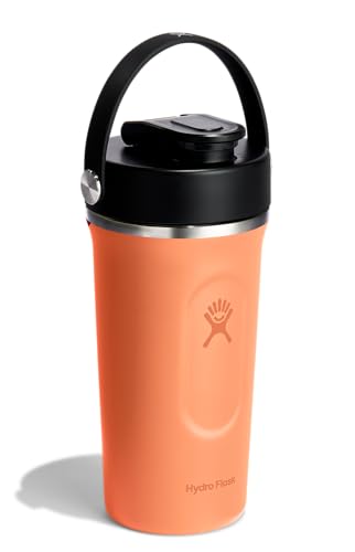 Hydro Flask Shaker Bottle – Insulated Stainless Steel Gym Bottle for Pre Workout & Protein 24 Oz Nectar Orange - color: Nectar