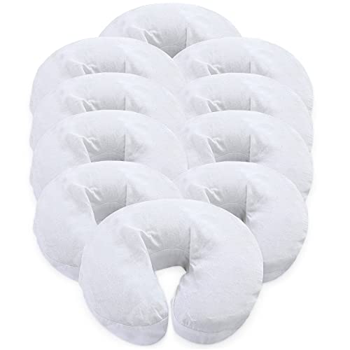 London Linens Pack of 10, Premium Extra Thick 100% Cotton Flannel Massage Tables Face Cradle Covers Cozies Fitted - Includes 10 pcs (White) - color: White, size: 10
