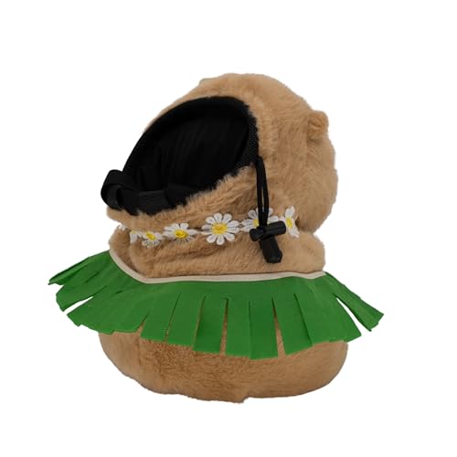 Rock Climbing Chalk Bag – Cute Plush Chalk Bag for Bouldering, Gym, Indoor & Outdoor Climbing – Drawstring Closure, Adjustable Waist Belt – Fun Character Design for Climbers - color: Capybara Hawaii
