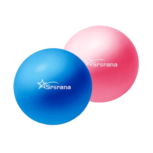 9 Inch Pilates Ball - Small Exercise Ball for Yoga, Barre & Physical Therapy - Anti-Burst Non-Slip Mini Core Ball for Stability, Back Pain Relief & Posture Correction - color: 1Blue&1Pink