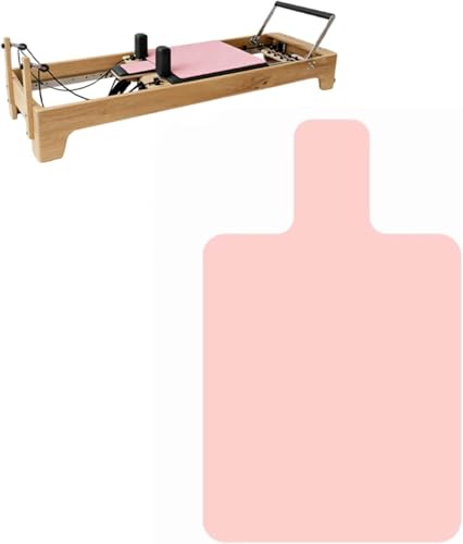 QCWN Non-Slip Pilates Reformer Mat Cover, 39" x 24" Pilates Machine Towel with Headrest Cutout, 0.8mm Sweat-Wicking Micro-Suede Foldable Mat for Female Pilates Enthusiast Exercise Matfor Pilate Training Yoga - color: Pink