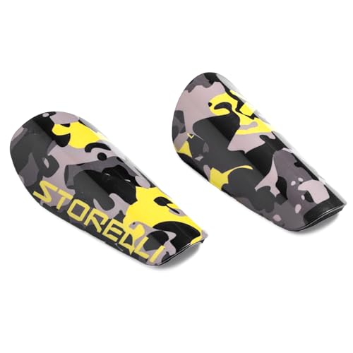 Storelli Shin Guards, Unisex, Flexible & Durable Protection, Ultra-Lightweight, Breathable Air Channels - color: Black/Grey Camo, size: Large