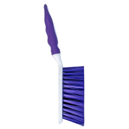 Fabuloso Brush and Dustpan Set Compact Hand Broom Floor Sweeper with Snap-Together Storage and Hanging Hole Quick Sweeping for Kitchen Bathroom Office and Car White and Purple Single Set - size: Brush & Dustpan