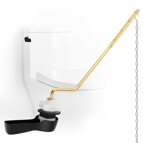 Universal Black Metal Toilet Handle Lever Replacement, Side/Angle Mount | Solid Brass Toilet Flush Handle Compatible with Kohler/American Standard/ TOTO/Gerber, Stainless Steel Chain, Easy to Install - color: Matte Black, style: Side Mount Design