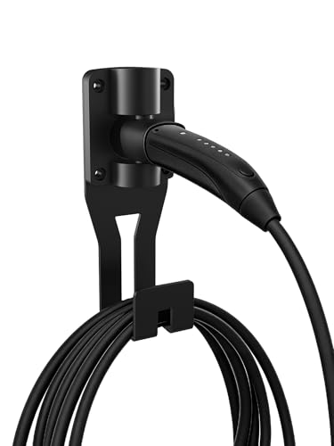 SEVEN SPARTA 180°Swivel Charging Cable Holder Compatible with Tesla Charger | 180° Swiveling Holster, Organizer for Save garage space, Compatible with Tesla Model 3 Y X S Cybertruck Mobile Wall Connector - color: Swiveling Black