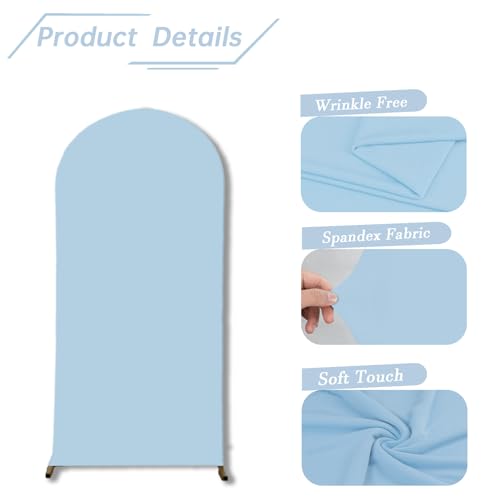 bricia Wedding Arch Backdrop Stand Cover, 6FT Double Sided Stretchy Arch Cover Fitted Wedding Birthday Party Banquet Decoration (Bluemist 72''Lx31.2''W) - color: Bluemist, size: 6FT