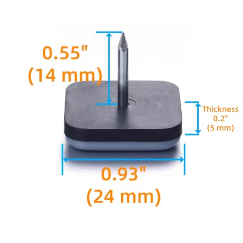 1" Nail on Furniture Sliders (24 Pack) - Furnigear Heavy Duty PTFE (Teflon) Chair Sliders Glides Wooden Furniture Movers Move Your Furniture Easily & Safety - Chair Leg Floor Protectors Square - color: Grayish Blue Square, size: 1"-24 pack