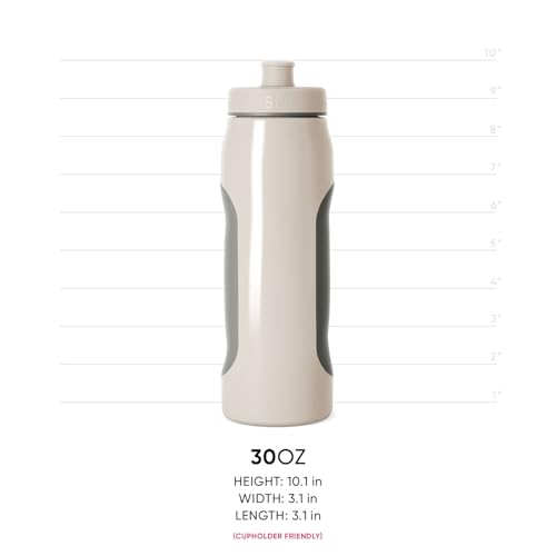 Simple Modern Rally Squeeze Plastic Water Bottle | 30oz Locking Leakproof Cup for Gym, Sports, Electrolytes, Travel | Almond Drift - color: -Almond Drift