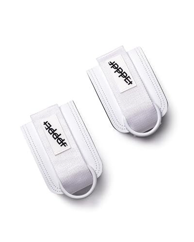 UPPPER Ankle Straps for Cable Machines (Pair) – Adjustable Padded Gym Cable Cuff Attachment, Double D-Ring, Premium Quality – Ideal for Kickbacks, Glute Workouts & Leg Exercises for Women & Men - color: White 2.0