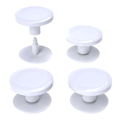 4-Pack Replacement Buttons for Bogg Bag Handle Strap. Compatible with Bogg Bag Beach Tote Handles. Fix Your Bogg Bag Handle Quickly and Easily with Replacement Rivets - color: Blank White