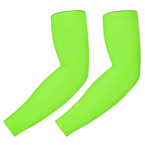 HDE Arm Compression Sleeves for Kids Basketball Shooting Sleeve Youth Sports Cooling Sun Protection Football Baseball 1 Pair - color: Action Green, size: Youth Medium