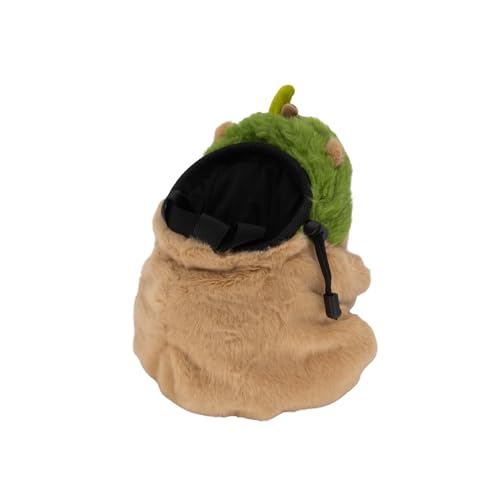Rock Climbing Chalk Bag – Cute Plush Chalk Bag for Bouldering, Gym, Indoor & Outdoor Climbing – Drawstring Closure, Adjustable Waist Belt – Fun Character Design for Climbers - color: Capybara Boba