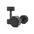 CAP Rubber Coated Dumbbell Weights, Free Weights for Home Gym Strength Training, Anti-Roll Hex Dumbbells with Black, Chrome & Comfort Grip Handles, Pairs & Sets - size: 12 lb - Pair, style: 12-Sided - Black Handle