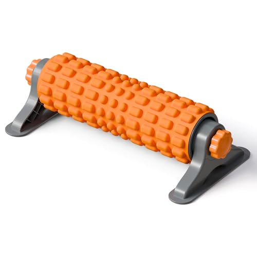 XL IT Band Firm Foam Roller with Resistance Holder - 17 inches - Exercise Roller for IT Band Issues, Deep Tissue Muscle Massage, Muscle and Back Roller for Fitness, Gym Equipment (Orange) - color: Orange