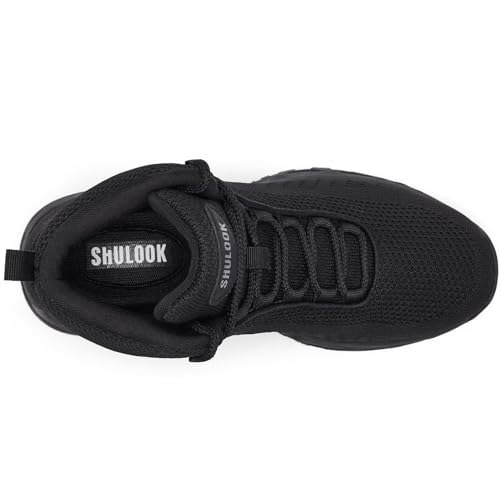 SHULOOK Non Slip Work Boots for Men Slip Resistant Lightweight Kitchen Chef Shoes for Restaurant Food Service Comfy Working Shoe Ankle Support Mesh Walking Footwear Black - size: 8 Wide