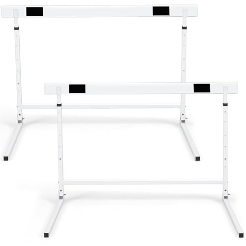 Seenelling Adjustable Height Hurdles from 27 to 42 Inch Foldable Track and Field Equipment Jumping Speed and Agility Training Hurdle for Track Soccer Athletic Basketball Courses Drills