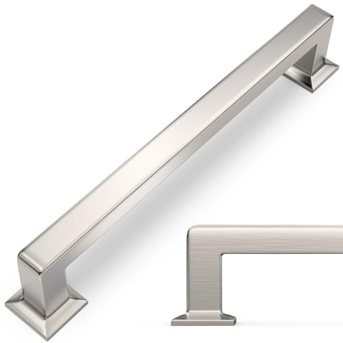 10 Pack 6-1/4 inch Brushed Satin Nickel Kitchen Cabinet Handles Cabinet Pulls Sliver Drawer Pulls Kitchen Cabinet Hardware Handles Dresser Handles - color: Brushed Satin Nickel, size: 6-1/4" Hole Center（160mm）