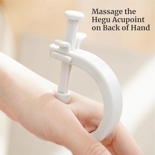Adjustable Acupressure Massage Tool with Fixed Clip, Pressure Point Massager for Pain Relief, Feet, Hands, and Ears, 1 Gray