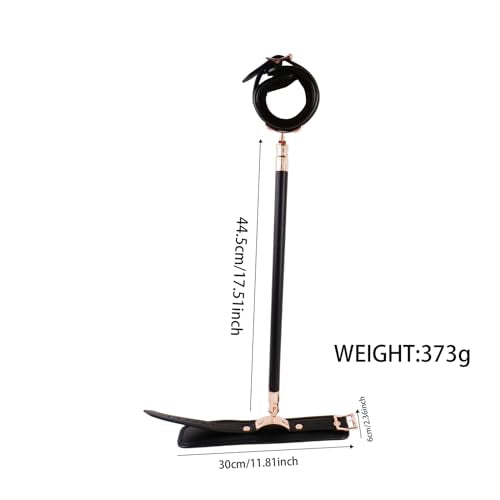 Spreader Bar Wooden Black PU Bar Home Gym with 2pcs Furry Black Adjustable Straps,Sports Aid Training Fitness Gear Pilates Aid Kit,Indoor Yoga Set - style: Integration Black-Gold+Black Furry Kit