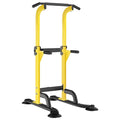 SogesHome Power Tower Pull Up Bar and Dip Station, Height Adjustable Dip Stand Exercise Machine for Home Gym, Multi-Functional Free Standing Strength Training Fitness Workout Station - color: Yellow