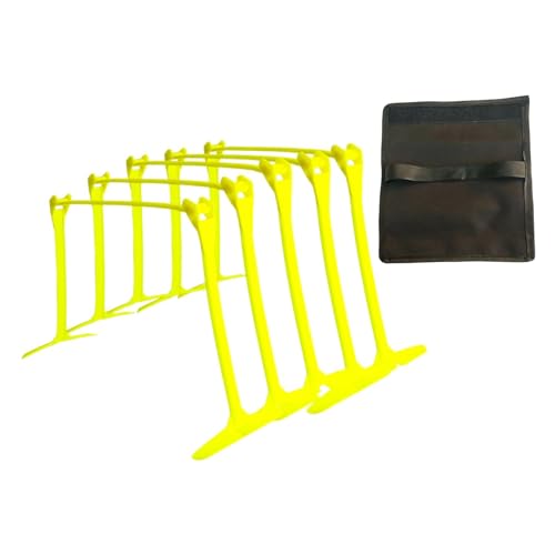harayaa 5 Pieces Agility Hurdles Foldable Speed Training Hurdles Adjustable Height Workout Obstacle Rack Lightweight PVC Athletic Training Set Suitable for