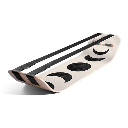 GIBBON SlackBoard, Balance Board Kids & Adults, Slackline Balance Trainer | 1 & 2 Line Options, Slack Board, Core Workout Equipment, Home Gym Training, Standing Desk Exercise, Yoga, Agility, Pilates - color: Moon Plus - 2 Line