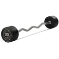 Titan Fitness Rubber Curl Fixed Barbells, Pre-Loaded Weight Bar for Strength Training & Weightlifting - color: EZ Curl Fixed Barbell, size: 110 LB