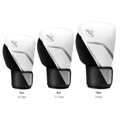 Hayabusa E1 Boxing Gloves for Kids, Youth and Teens - color: White/Silver, size: 6oz